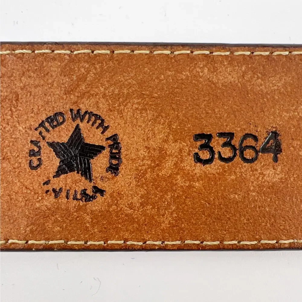 90s tan leather Ranger gold back belt 1990s vintage